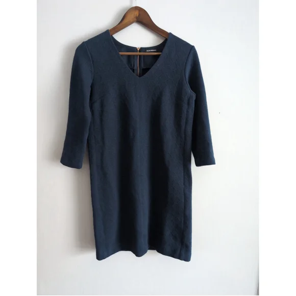 Club Monaco Navy Blue Women's Sheath Dress Size S 3/4 Sleeves Office Casual - Picture 1 of 9